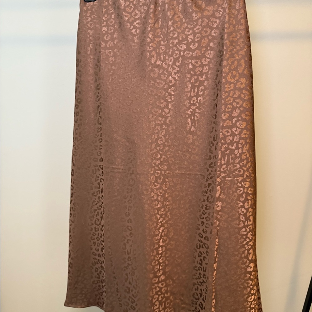 Miami Brown Animal Print Midi Skirt